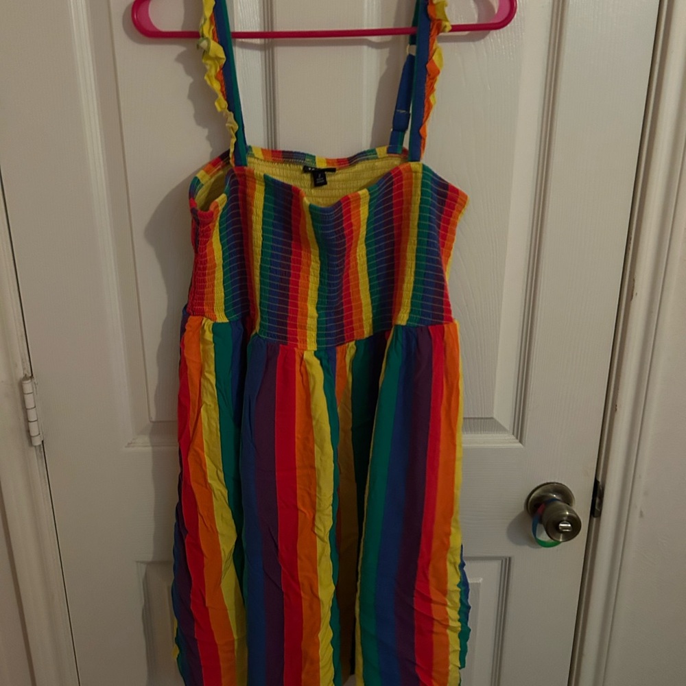 Rainbow Striped Sundress - Vibrant Multi-Color